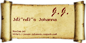 Jónás Johanna névjegykártya