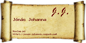 Jónás Johanna névjegykártya