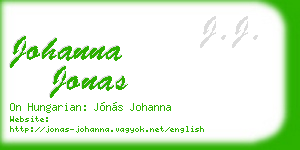 johanna jonas business card